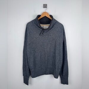 Billy Reid Men Shawl Cotton Grey Sweater Size Large